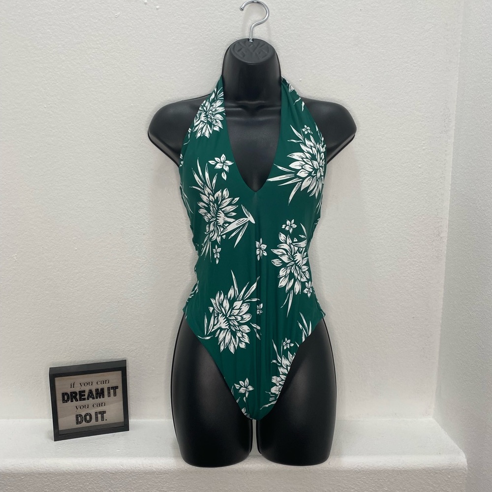 Green floral bikini